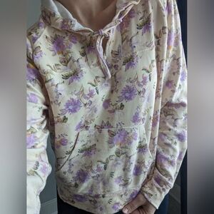 Loveshackfancy S Kirby hoodie ultra violet clouds purple yellow long sle…